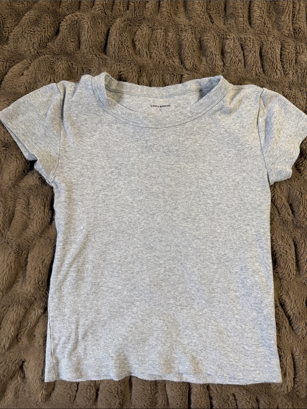Cozy Earth Girls' Heather Gray Short Sleeve Tee